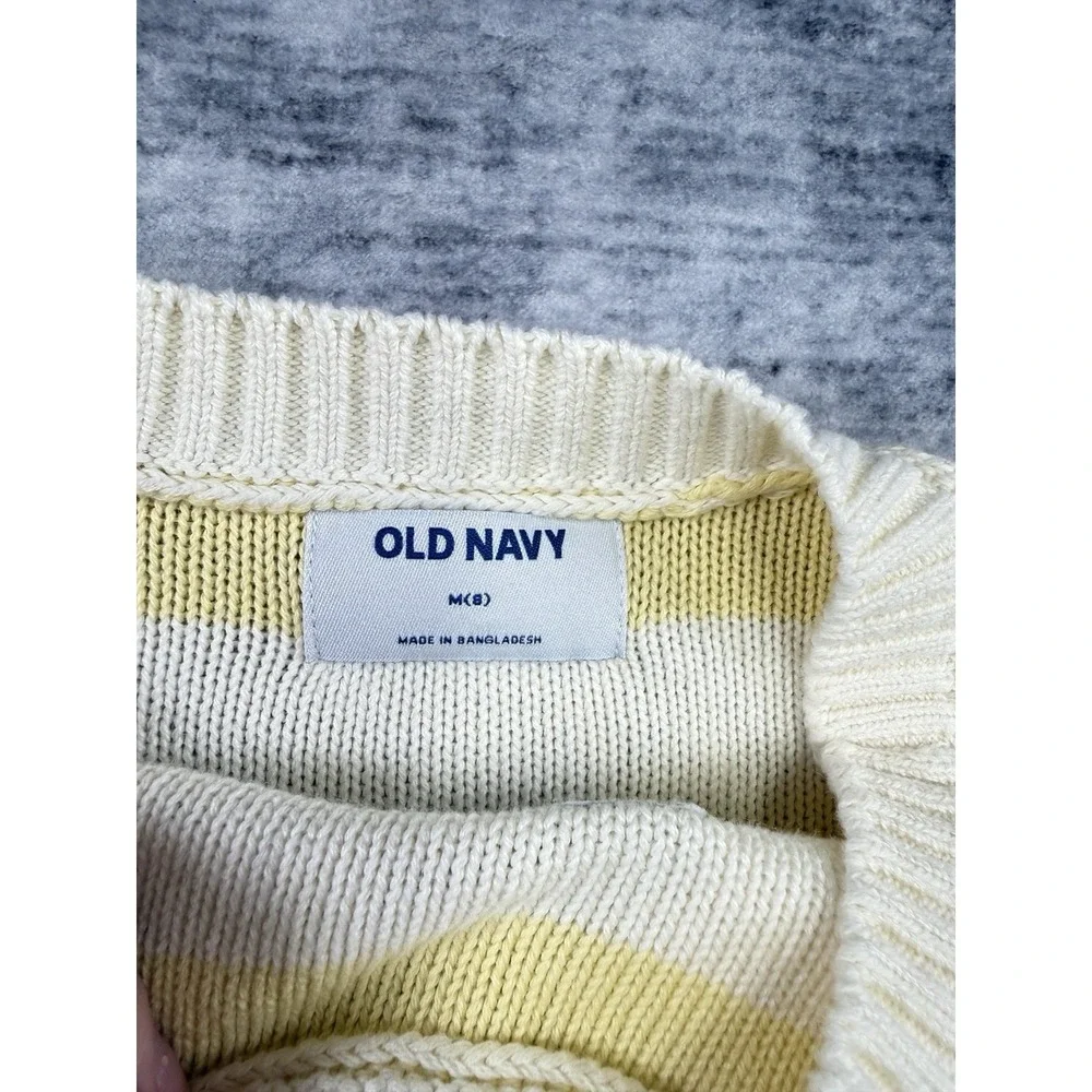 Old Navy Girl's Striped Strawberry Embroidered Knit Sweater M (8) Preppy Cottage